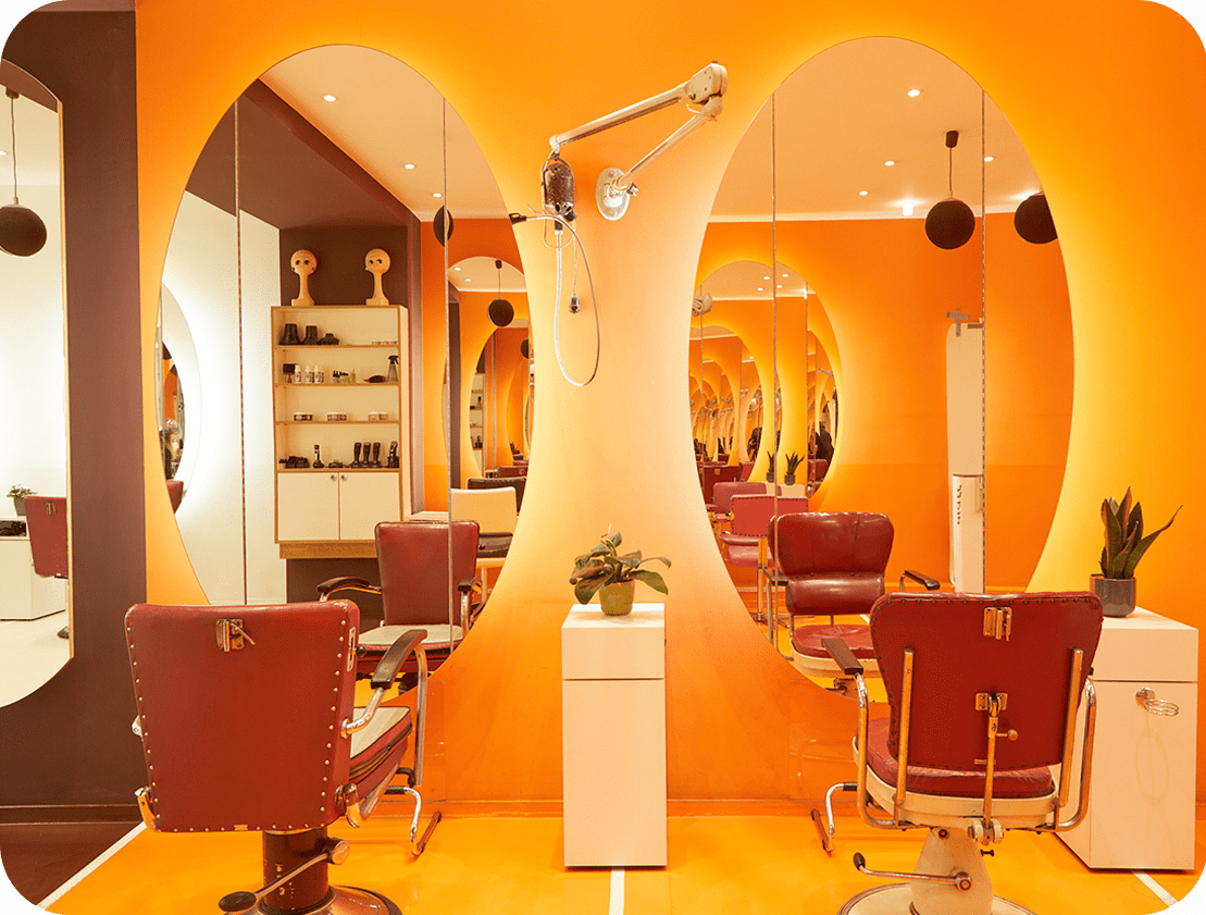 Friseur Köln Kastenbein & Bosch sitze orange